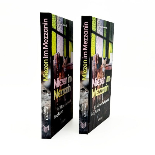 Buchcover und Innenansicht für das Buch: Miezen im Mezzanin