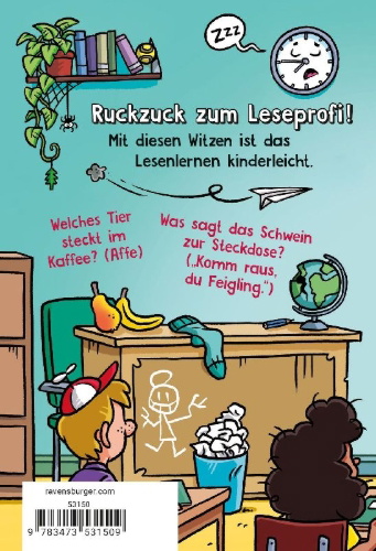 Buchcover und Innenansicht für das Buch: Die lustigsten Schulhofwitze für Erstleser