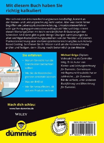 Buchcover und Innenansicht für das Buch: Übungsbuch Kosten- und Leistungsrechnung für Dummies
