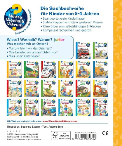 Buchcover und Innenansicht für das Buch: Wieso? Weshalb? Warum? junior, Band 54: Was machen wir an Ostern?