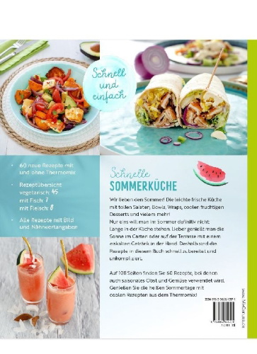 Buchcover und Innenansicht für das Buch: Schnelle SOMMERKÜCHE mit dem Thermomix