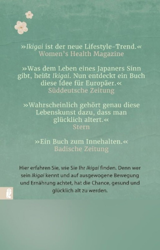 Buchcover und Innenansicht für das Buch: IKIGAI - Los secretos de Japón para una vida larga y feliz