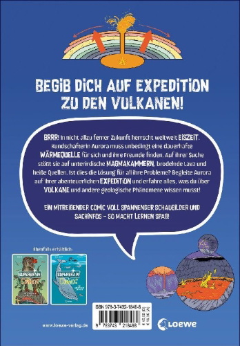 Buchcover und Innenansicht für das Buch: Superbrain-Comics - Abenteuer Vulkane
