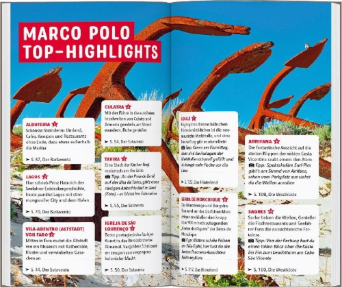 Buchcover und Innenansicht für das Buch: MARCO POLO Reiseführer Algarve