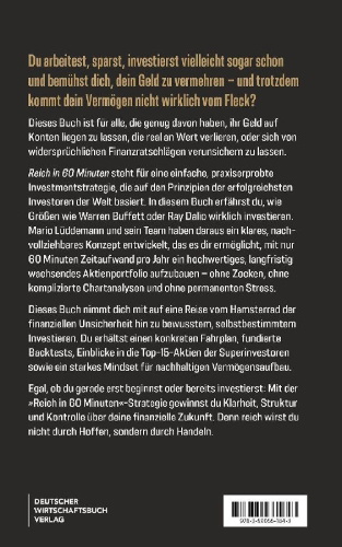 Buchcover und Innenansicht für das Buch: Reich in 60 Minuten