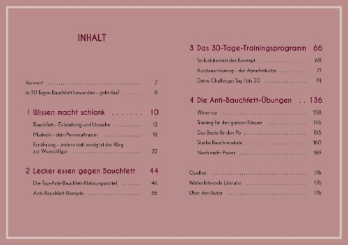 Buchcover und Innenansicht für das Buch: Anti-Bauchfett-Formel