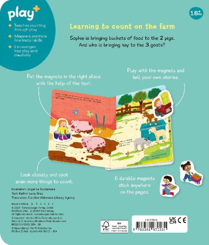 Buchcover und Innenansicht für das Buch: Play+ My first Magnetic Book: Match and Learn Numbers