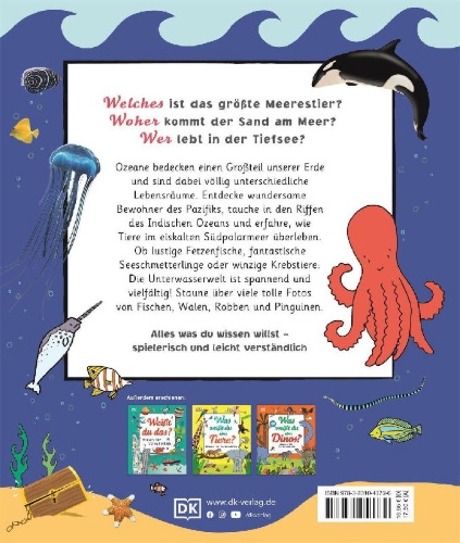 Buchcover und Innenansicht für das Buch: Wissen für Vorschulkids. Was weißt du über Ozeane?