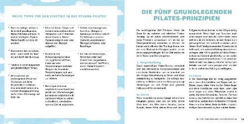 Buchcover und Innenansicht für das Buch: Pyjama-Pilates
