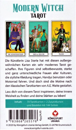 Buchcover und Innenansicht für das Buch: Modern Witch Tarot (Deutsch)