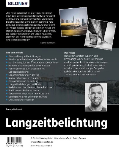 Buchcover und Innenansicht für das Buch: Langzeitbelichtung