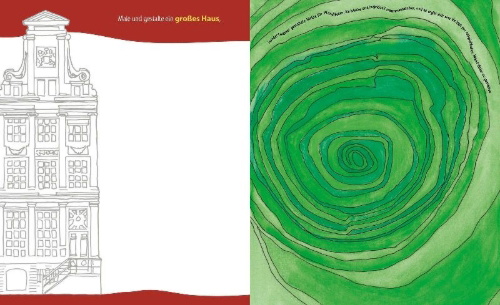 Buchcover und Innenansicht für das Buch: Hundertwasser - Bau dir deine Stadt!