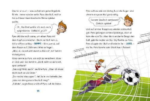 Buchcover und Innenansicht für das Buch: Die Superkicker - Ein Verein voller Fußball-Helden