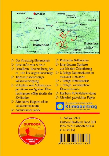 Buchcover und Innenansicht für das Buch: Forststeig Elbsandstein von Schöna nach Bad Schandau