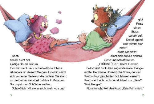 Buchcover und Innenansicht für das Buch: Die Vulkanos vertreiben die Drachenechse!