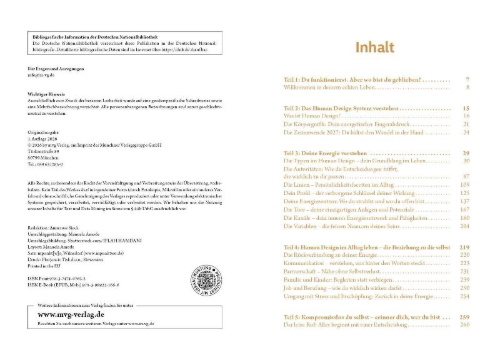 Buchcover und Innenansicht für das Buch: Human Design: Zurück in deine Energie