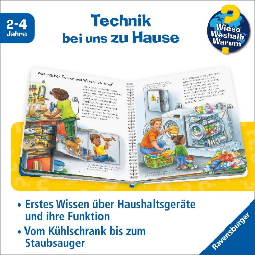 Buchcover und Innenansicht für das Buch: Wieso? Weshalb? Warum? junior, Band 76 - Bohrer, Lampe, Spülmaschine