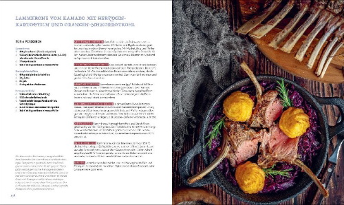 Buchcover und Innenansicht für das Buch: Küstenglut: Das große Buch für den Kamadogrill