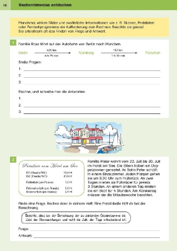 Buchcover und Innenansicht für das Buch: Sicher ins Gymnasium Textaufgaben/Sachaufgaben 4. Klasse