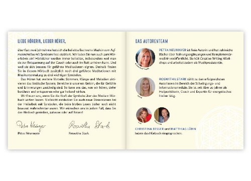Buchcover und Innenansicht für das Buch: Heilen mit Symbolen. Hörbuch
