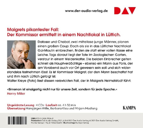 Buchcover und Innenansicht für das Buch: Maigret im Gai-Moulin