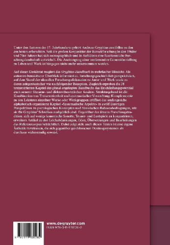Buchcover und Innenansicht für das Buch: Gryphius-Handbuch