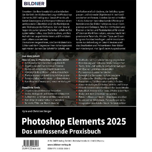 Buchcover und Innenansicht für das Buch: Photoshop Elements 2025 - Das umfangreiche Praxisbuch