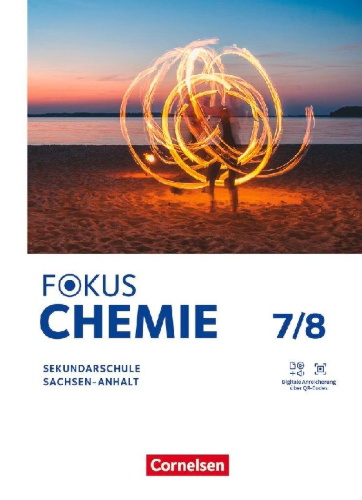 Buchcover und Innenansicht für das Buch: Fokus Chemie -7./8. Schuljahr. Mittlere Schulformen - Sachsen-Anhalt - Schulbuch