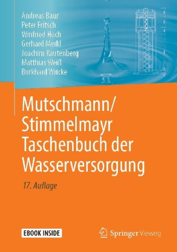 Buchcover und Innenansicht für das Buch: Mutschmann/Stimmelmayr Taschenbuch der Wasserversorgung