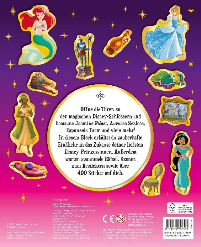 Buchcover und Innenansicht für das Buch: Disney Prinzessin: Entdecke die zauberhaften Schlösser!