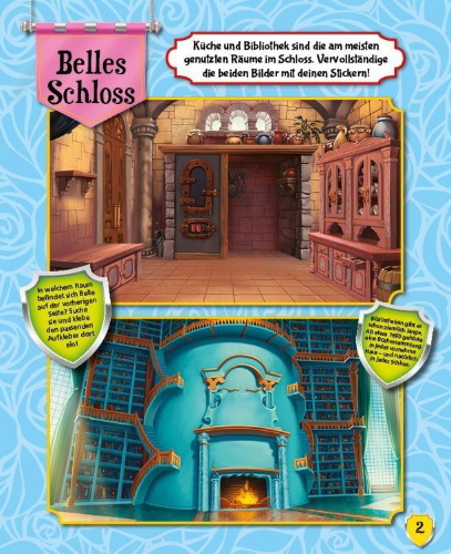 Buchcover und Innenansicht für das Buch: Disney Prinzessin: Entdecke die zauberhaften Schlösser!
