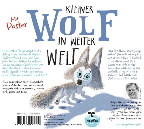 Buchcover und Innenansicht für das Buch: Die Streithörnchen / Kleiner Wolf in weiter Welt (Audio-CD)