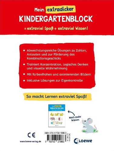 Buchcover und Innenansicht für das Buch: Mein extradicker Kindergartenblock