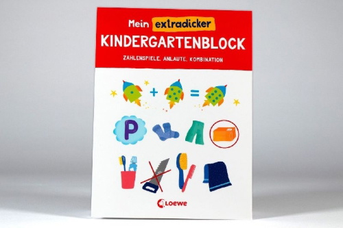 Buchcover und Innenansicht für das Buch: Mein extradicker Kindergartenblock