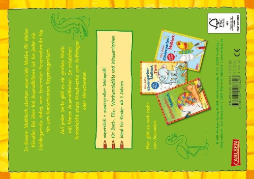 Buchcover und Innenansicht für das Buch: Mein superdicker Kindergarten-Malblock
