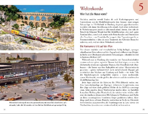 Buchcover und Innenansicht für das Buch: 101 Dinge, die man über das Miniatur Wunderland wissen muss