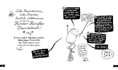 Buchcover und Innenansicht für das Buch: Mein Kinder Künstler Freundebuch