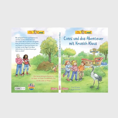 Buchcover und Innenansicht für das Buch: Conni-Bilderbücher: Conni und das Abenteuer mit Kranich Klaus