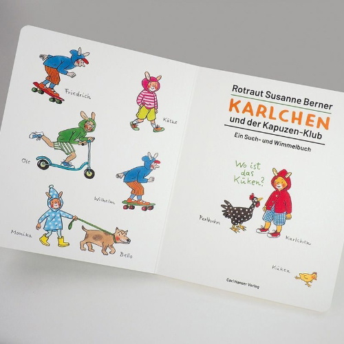 Buchcover und Innenansicht für das Buch: Karlchen und der Kapuzen-Klub