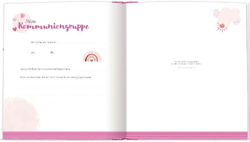 Buchcover und Innenansicht für das Buch: Meine erste heilige Kommunion