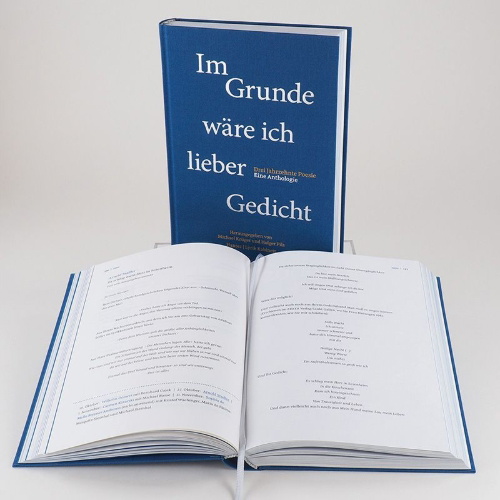 Buchcover und Innenansicht für das Buch: Im Grunde wäre ich lieber Gedicht
