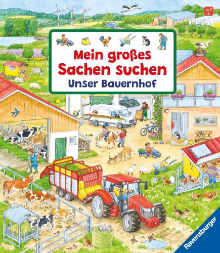 Buchcover und Innenansicht für das Buch: Sachen suchen - Mein großes Sachen suchen: Unser Bauernhof