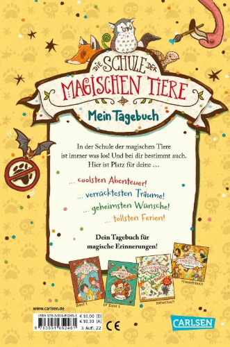 Buchcover und Innenansicht für das Buch: Die Schule der magischen Tiere: Mein Tagebuch