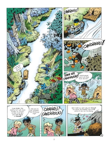 Buchcover und Innenansicht für das Buch: Marsupilami 8 - Le Temple de Boavista