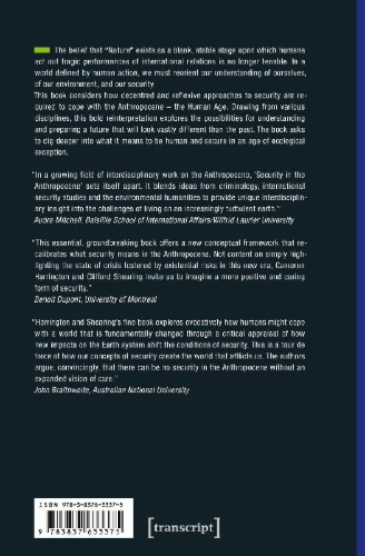 Buchcover und Innenansicht für das Buch: Security in the Anthropocene