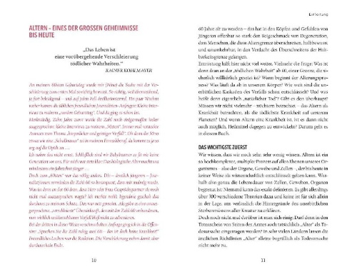 Buchcover und Innenansicht für das Buch: Altern wird heilbar