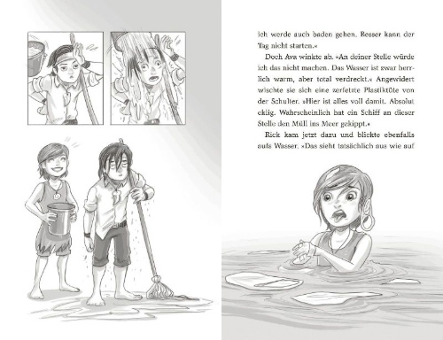 Buchcover und Innenansicht für das Buch: Rick Nautilus - Kampf der Wasserdrachen