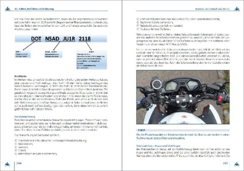 Buchcover und Innenansicht für das Buch: Führerschein Handbuch Klasse A, A1, A2 - Motorrad - top aktuell