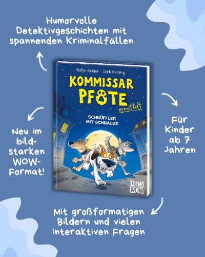 Buchcover und Innenansicht für das Buch: Kommissar Pfote ermittelt (Band 1) - Schnüffler mit Schnauze