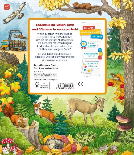 Buchcover und Innenansicht für das Buch: Mein großes Sachen suchen: Bei uns im Wald